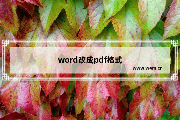 word改成pdf格式