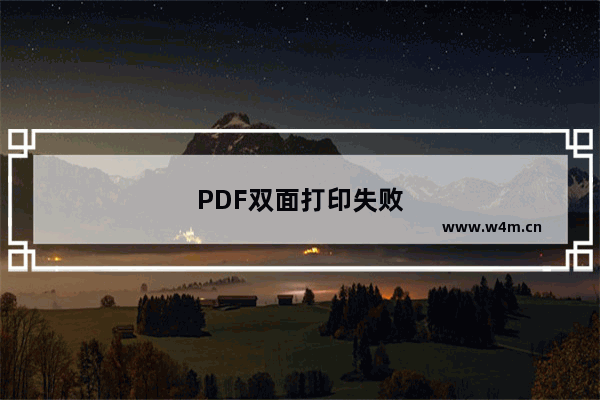 PDF双面打印失败