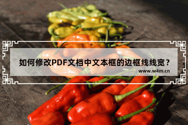 如何修改PDF文档中文本框的边框线线宽？