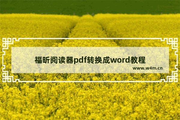 福昕阅读器pdf转换成word教程