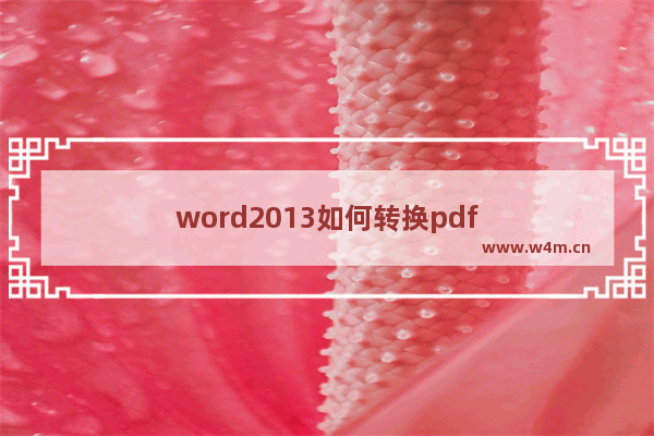 word2013如何转换pdf