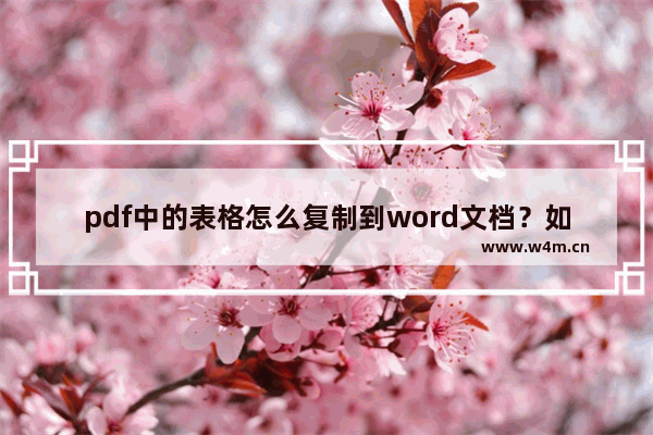 pdf中的表格怎么复制到word文档？如何将pdf中的表格复制到word文档？