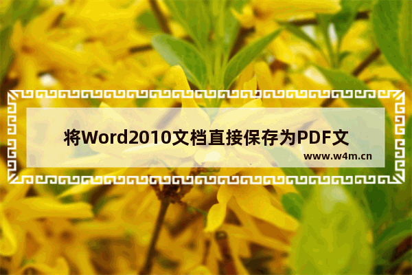 将Word2010文档直接保存为PDF文件