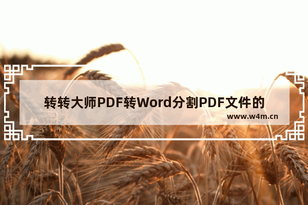 转转大师PDF转Word分割PDF文件的方法