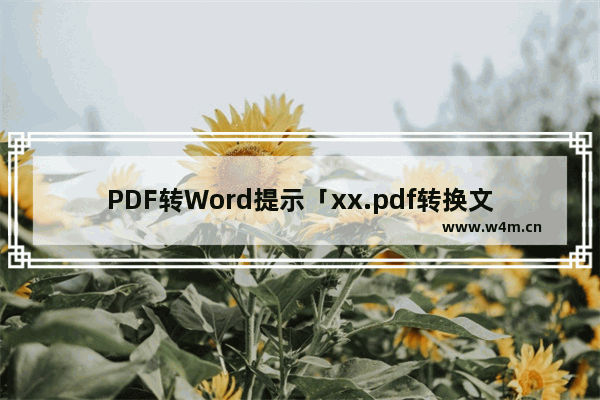 PDF转Word提示「xx.pdf转换文档失败」