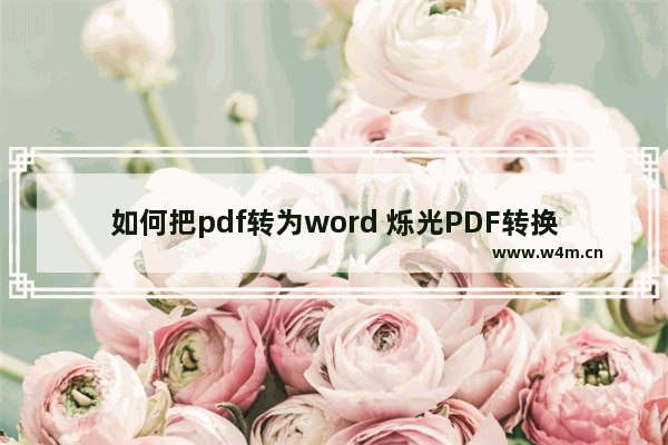 如何把pdf转为word 烁光PDF转换器把pdf转为word的方法【详解】