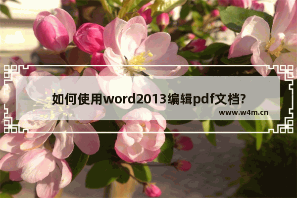 如何使用word2013编辑pdf文档?