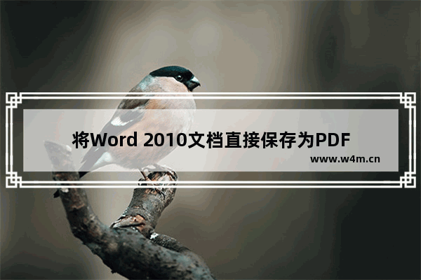 将Word 2010文档直接保存为PDF文件