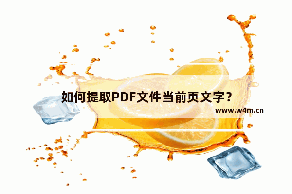 如何提取PDF文件当前页文字？