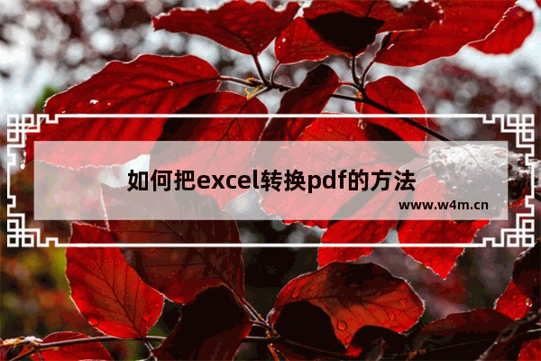 如何把excel转换pdf的方法