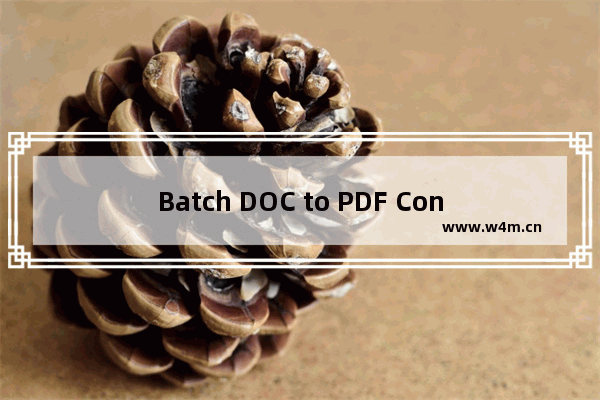 Batch DOC to PDF Converter把Word转换成PDF文件的方法