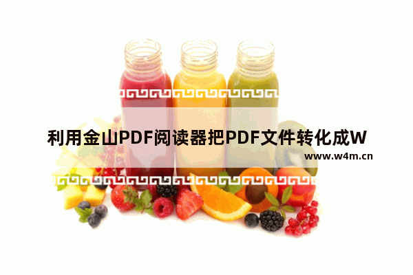 利用金山PDF阅读器把PDF文件转化成Word文件的技巧分享