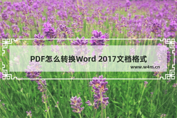 PDF怎么转换Word 2017文档格式