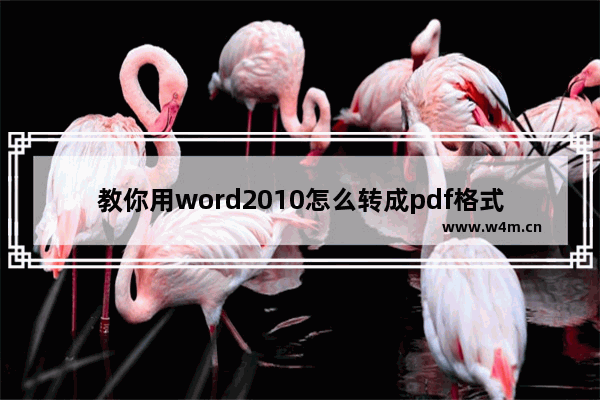 教你用word2010怎么转成pdf格式