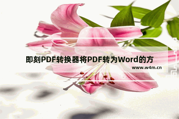 即刻PDF转换器将PDF转为Word的方法