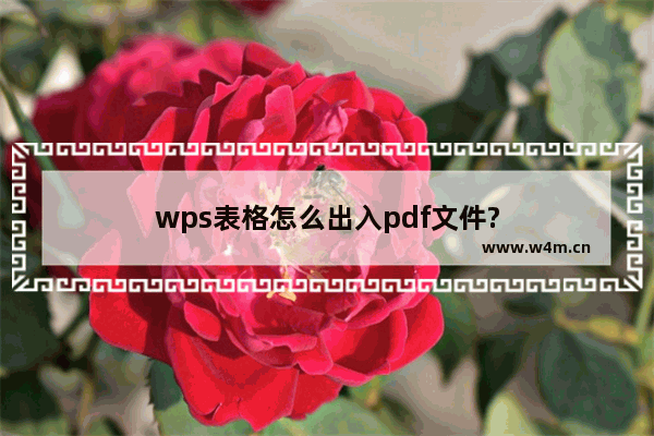 wps表格怎么出入pdf文件?