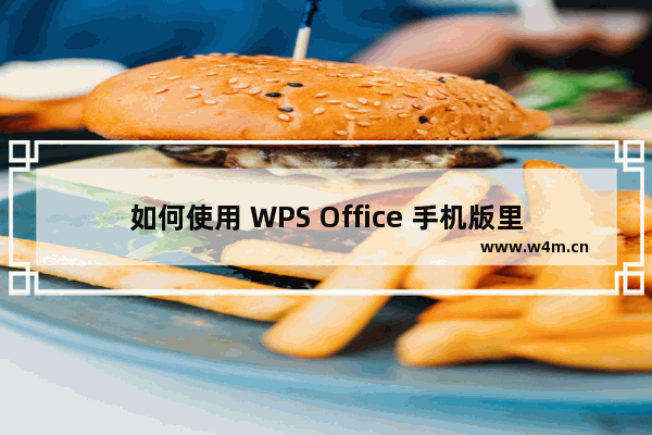 如何使用 WPS Office 手机版里的图片转 PDF 功能