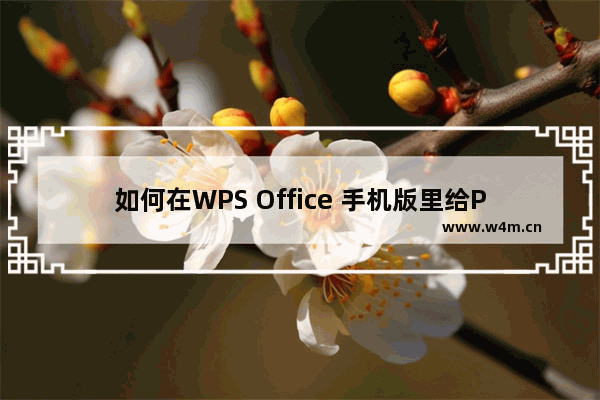 如何在WPS Office 手机版里给PDF添加电子章