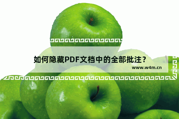 如何隐藏PDF文档中的全部批注？