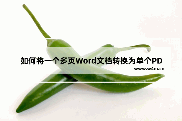 如何将一个多页Word文档转换为单个PDF文件？