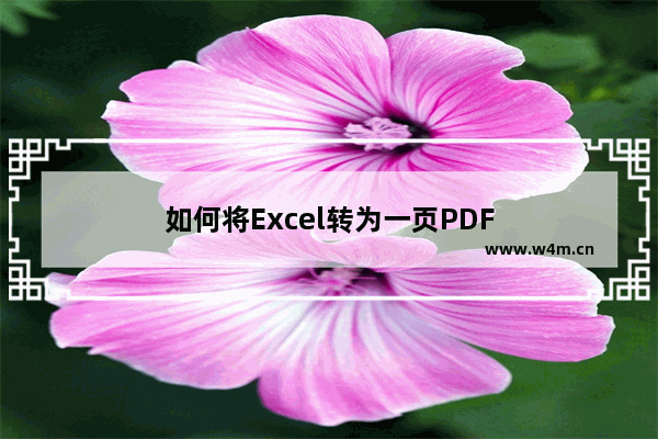 如何将Excel转为一页PDF