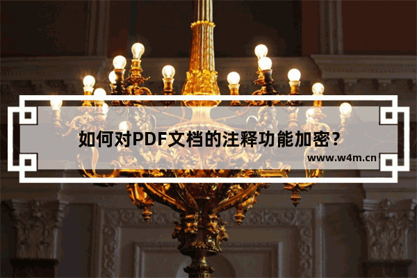 如何对PDF文档的注释功能加密？