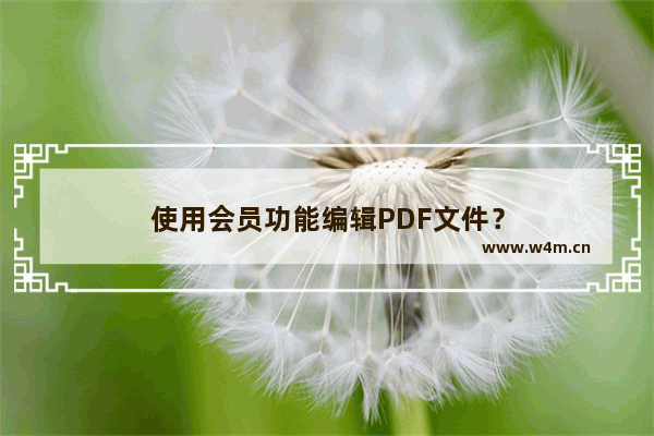 使用会员功能编辑PDF文件？