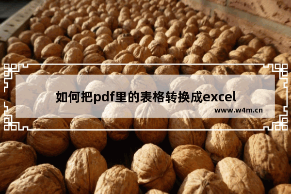 如何把pdf里的表格转换成excel