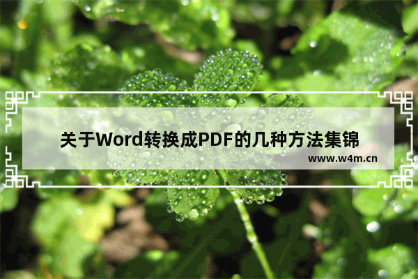 关于Word转换成PDF的几种方法集锦