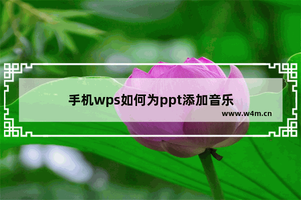 手机wps如何为ppt添加音乐