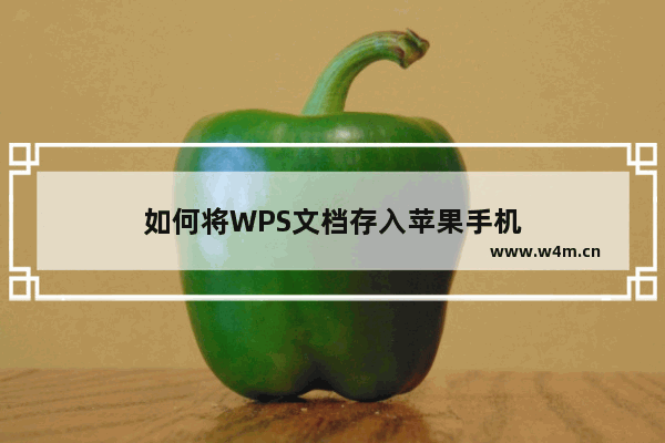 如何将WPS文档存入苹果手机