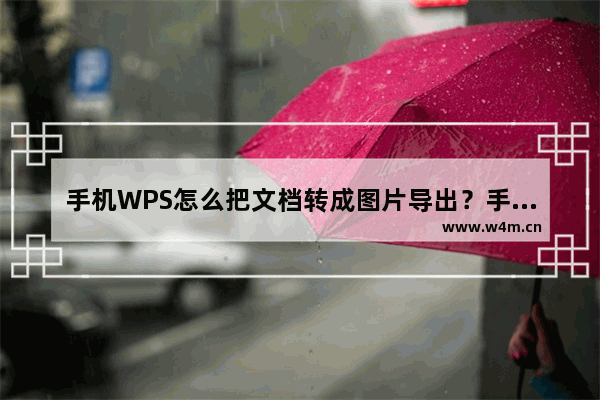 手机WPS怎么把文档转成图片导出？手机WPS把文档转成图片导出方法教程