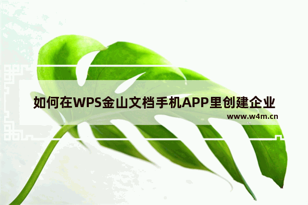 如何在WPS金山文档手机APP里创建企业账号