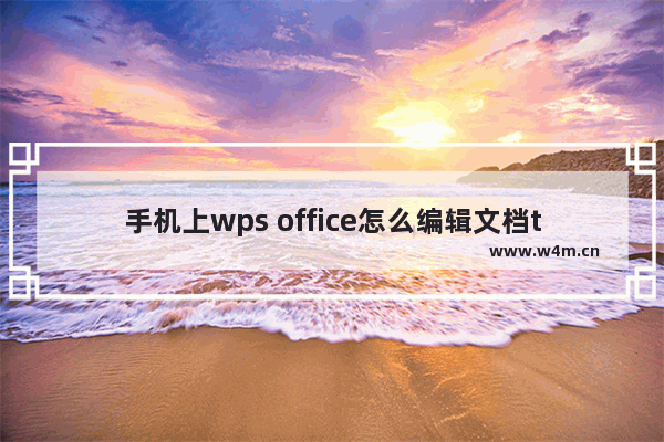 手机上wps office怎么编辑文档txt