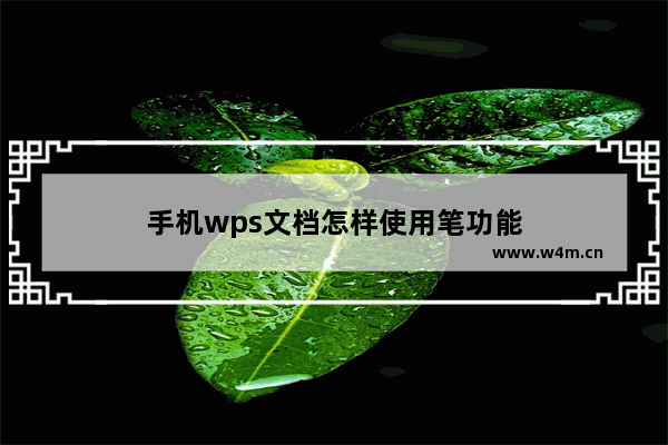 手机wps文档怎样使用笔功能