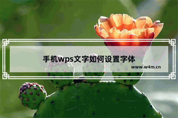 手机wps文字如何设置字体