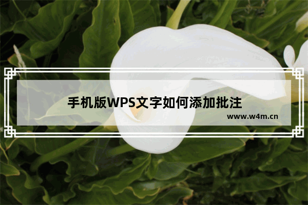 手机版WPS文字如何添加批注