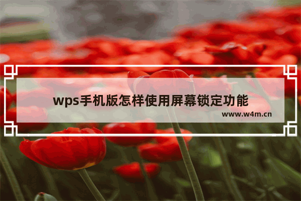 wps手机版怎样使用屏幕锁定功能