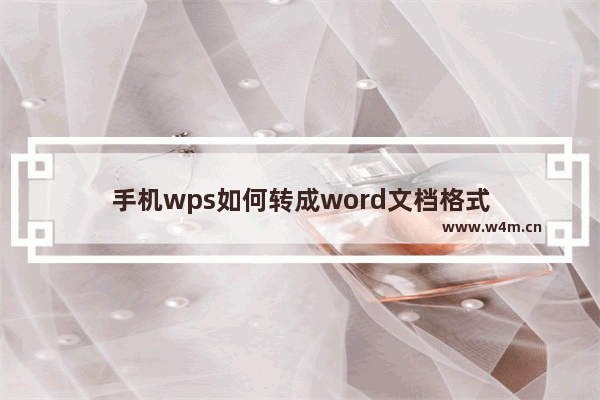 手机wps如何转成word文档格式