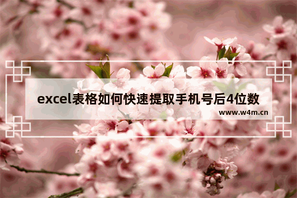 excel表格如何快速提取手机号后4位数字 excel表格怎么快速提取手机号后4位数字