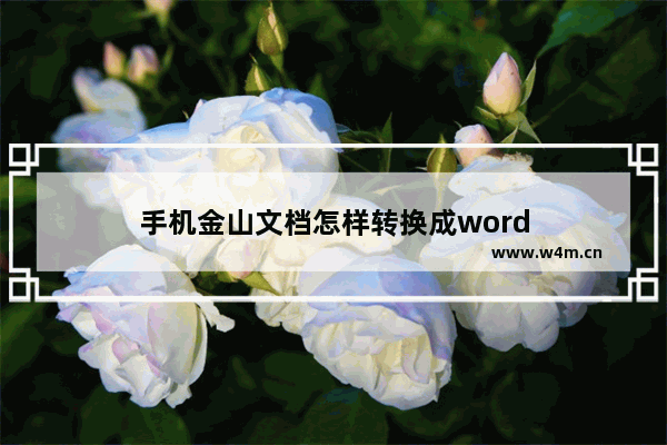 手机金山文档怎样转换成word