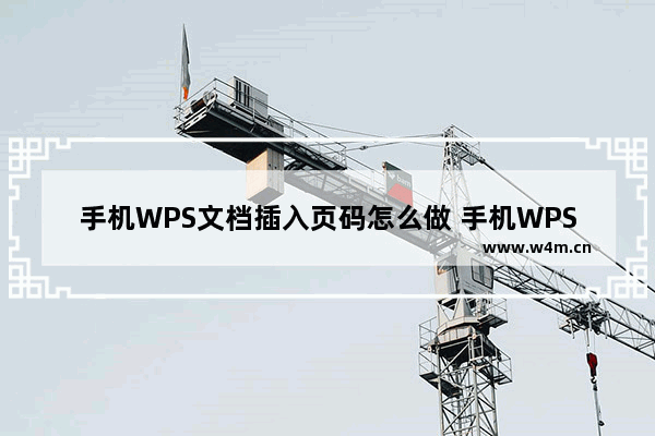 手机WPS文档插入页码怎么做 手机WPS文档插入页码方法