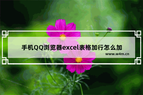 手机QQ浏览器excel表格加行怎么加