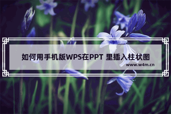 如何用手机版WPS在PPT 里插入柱状图