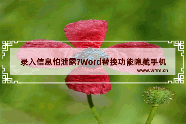 录入信息怕泄露?Word替换功能隐藏手机号码中间几位数字