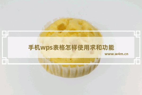 手机wps表格怎样使用求和功能