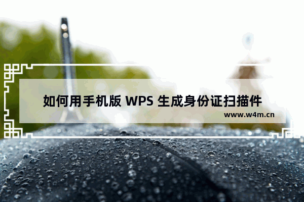 如何用手机版 WPS 生成身份证扫描件