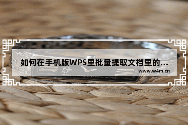 如何在手机版WPS里批量提取文档里的图片