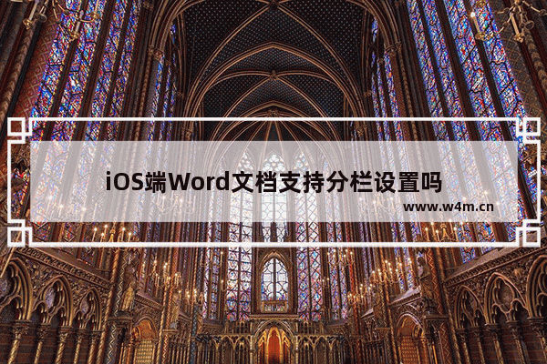 iOS端Word文档支持分栏设置吗