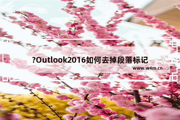 ?Outlook2016如何去掉段落标记等符号